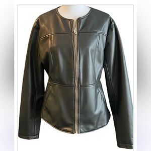 NWOT ZARA FAUX LEATHER JACKET SIZE XXL (but measures more of a medium)